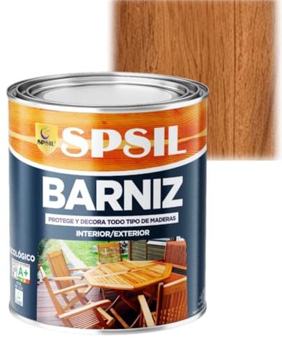 SPSIL Barniz Madera y Pintura para Madera Roble 750ml, Lasur Protector con Secado Rápido y Alta Durabilidad, Ideal para Uso Interior y Exterior en Todo Tipo de Superficies de Madera