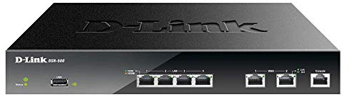 D-Link DSR-500 Routeur connecté Noir - Routeurs connectés (IEEE 802.3, Gigabit Ethernet, 10/100/1000Base-T(X), 10,100,1000 Mbit/s, 260000 h, Cul, LVD)