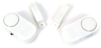 2 PIECE DOOR WINDOW ENTRY ALARM SET WITH MOUNTING PADS AND BATTERIES