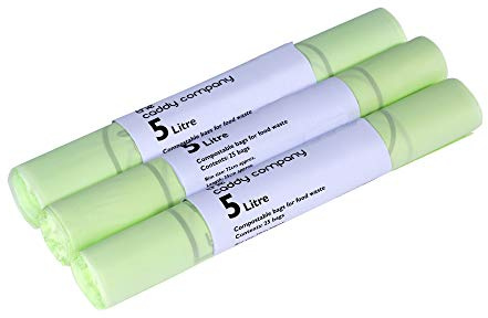 The Caddy Company 5 Litre (5L) Compostable Caddy Bin Liners, 75 Bags