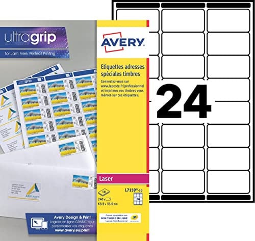 AVERY L7159-10.FR Adress-Etiketten Special, 63,5 x 33,9 mm, weiß