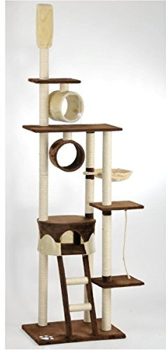 Silvio Design Katzen-Kratzbaum Mikesch, zweifarbig beige-braun, ca. 60x80x250 cm