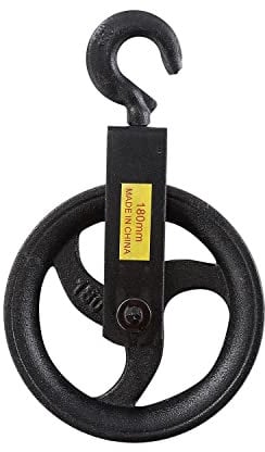 KATSU Umlenkrolle 180mm, 240kg Tragkraft, Hängendes Handrad Seilrolle Block mit Haken für Gerüstbau und Bau 18219418