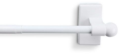 Rod Desyne MAG-01 Magnetic Curtain Rod, 17-30 inch, White