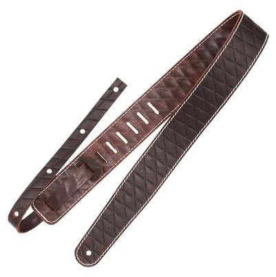 Richter Leder Raw II Contour Sew Brown - Handgearbeiteter Gitarrengurt