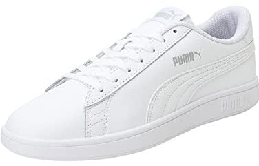 PUMA Unisex Puma Smash v2 L Low-Top, Puma White-Puma White, 36 EU