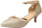 DADAWEN Women's Closed Toe Court Shoes Ankle Strap Kitten Heel Wedding Dress Pumps Gold UK 3
