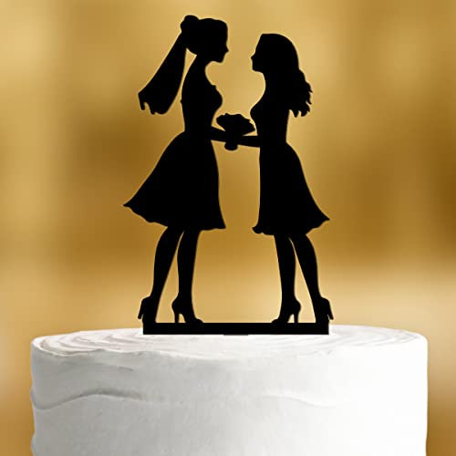 Cake Topper Mrs & Mrs [Gleichgeschlechtliches Paar] - Acryl deko schwarz deko Hochzeitstorte deko Kuchen deko Hochzeit Tortendekoration Verlobung Tortenstecker Hochzeit Tortendeko Wedding cake