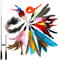onebarleycorn Cat Feather Toys,Cat Toy Feathers for Indoor Cats Kitten Interactive Toys Retractable Cat Teaser Wand with 8 Refills