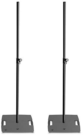 2 x Gravity LS 431B Beleuchtungsständer mit quadratischem Sockel und 3 x M20 Mount DJ Disco