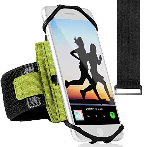360° drehbares Premium-Sportarmband für alle Handys: iPhone 12, 12 Pro Max 11 Pro 8 Plus, Samsung Galaxy S20 S10 S9 S8 Edge, LG, HTC, Pixel, Universal-Handyhalterung + Verlängerungsband