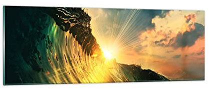 ARTTOR Bilder auf Glas 90x30cm Wandbild Glasdruck Natur Pastell - 3943