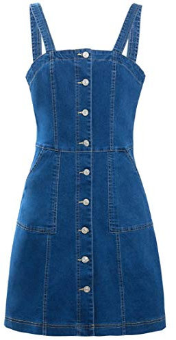 SS7 Womens Denim Pinafore Dress