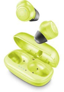 cellularline Petit True Wireless Earbuds - Auricolari wireless Bluetooth con caricabatterie portatile, TWS, microfono integrato, Touch Control, verde lime