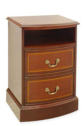 Antike Fundgrube Aktenschrank Nachttisch Schrank im englischen Stil Mahagoni mit Intarsien (8740)