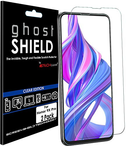 TECHGEAR [Pack of 2] Screen Protectors for Honor 9X Pro [ghostSHIELD Edition] Genuine Reinforced TPU film Screen Protector Guard Covers with FULL Screen Coverage inc Curved Screen Area
