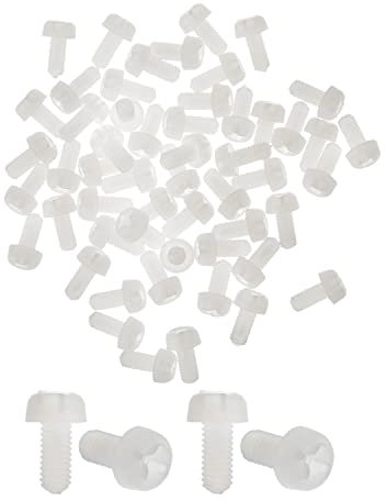 MroMax M3 x 6 mm filettato in plastica Phillips croce Pan testa vite vite vite vite bianco 50 pezzi