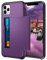 Coolden for iPhone 11 Pro Max Case Wallet Shockproof Heavy Duty Protective Soft Bumper Phone Cases Card Holder Slot Wallet Case Cover for iPhone 11 Pro Max (Purple)
