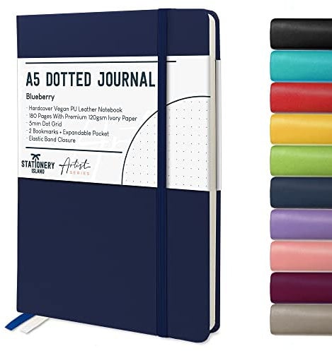 STATIONERY ISLAND Bullet Dotted Journal, Notizbuch A5 Dotted, 180 Seiten Premium 120 g/m² Papier, Hardcover Journal Dotted, Notizbuch Gepunktet