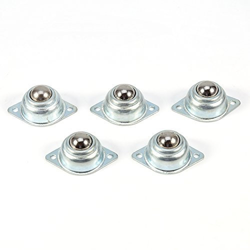 Oumefar 5 Stück Transferlager Kugelrollen 4mm Schraubmontierte Rundkugellager Metall Möbelrollen Eisen Universal Transfer 15mm Kugelrolle für Getriebesysteme