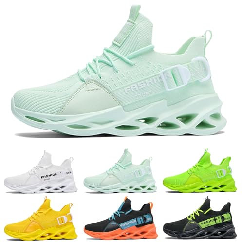 Sportive Scarpe Uomo Donna Scarpe Leggere Running Ginnastica Camminata Comode Casual Jogging Tennis Outdoor Fitness Sneaker G133 Light Green 46