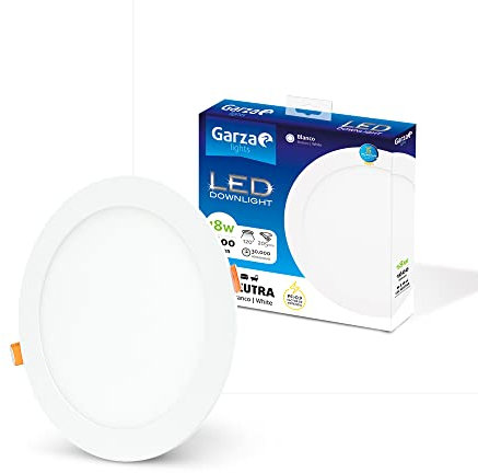 Garza - Downlight LED Empotrable Circular Extraplano 18W (1600 lm), 225 mm, Luz neutra 4000K, 30.000h, Ojo de buey LED para techo, Blanco