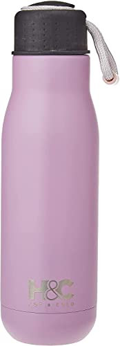 WECOOK! H&C Botella Agua Térmica Acero Inoxidable 350 ml, Cantimplora Termo, Aislamiento Doble Pared, 12 Horas Bebida Caliente / 24 Horas Bebida Fría, Libre de BPA y Ftalato, Funda Neopreno, Rosa