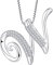 starchenie 925 Silber Buchstaben Halskette W Anhänger Initiale mit 3A Zirkonia für Damen Geburtstagsgeschenk