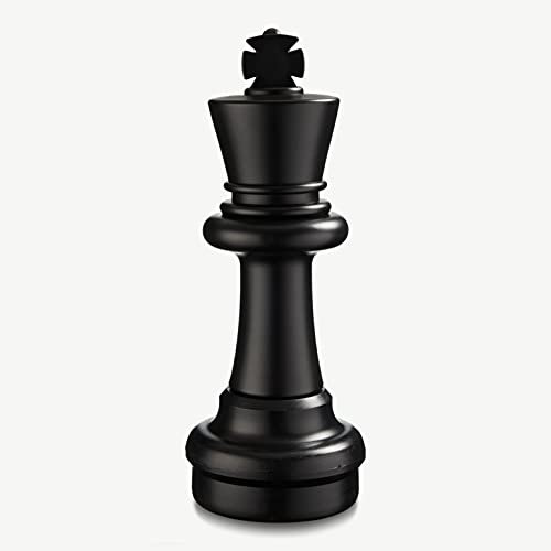 Schachfigur - 42 bis 64 cm Hoch - 2-Teilig Schaubesystem - Kann zusätzliches Gewicht mit Sand oder Wasser gefüllt Werden - Original Schachspiel Kunststoff Outdoor Indoor (König 64 cm, Schwarz)