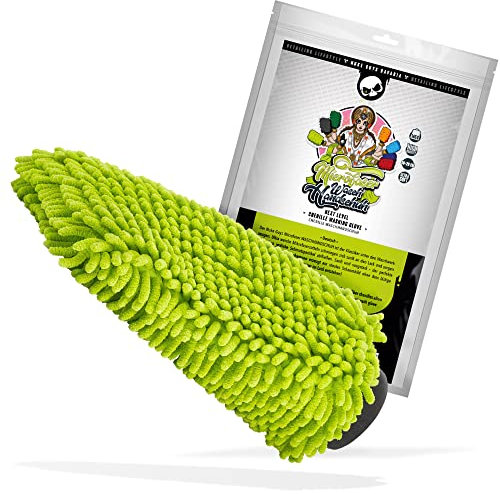 Nuke Guys XL Chenille Waschhandschuh - Auto Wasch Handschuh aus Ultra sanften Mikrofasern - Microfiber Wash Mitt - Für eine fusselfreie und kratzerfreie Autowäsche - Grün