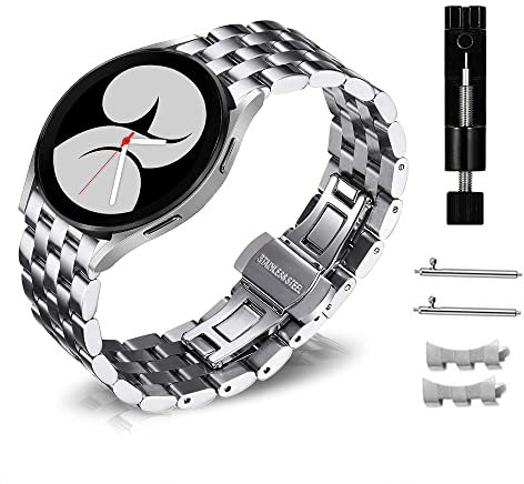 KoGiio 20mm Acciaio Inossidabile Cinturino per Samsung Galaxy Watch 6 Classic 43mm 47mm / Galaxy Watch 6/5/ 4 40mm 44mm / Watch 5 Pro 45mm - d'Argento