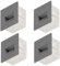 Popp® Pack x4 Baliza LED 3W con Caja empotrable Luz Calida 3000K 300LM IP65 220V Aluminio Gris cuadrado Interior Exterior Luz de escalera, lámpara de pared (Gris Cuadrado 3000K)