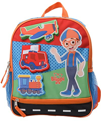 Blippi Vehicle Fun Interaktiver Mini-Rucksack für Kinder, Jungen und Mädchen, Vorschultasche mit gepolstertem Rücken und verstellbaren Trägern, vielseitig, 30,5 cm
