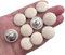 PEPPERLONELY 10 Stück 18 mm Beige Leder bezogen, runde Knöpfe mit Schaft, zum Aufnähen für Lederkleidung, Kleidung, Mantel, Jeans, Sofa, Dekoration, Basteln