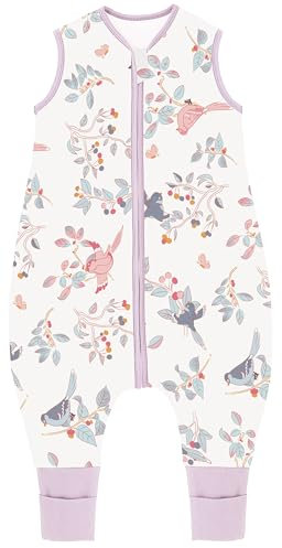 Chilsuessy Baby Schlafsack mit Beinen und Füßen - 2.5 Tog Winter Unisex Ganzjahres Babyschlafsack - Frühlingsmagpie, 100cm/Baby Höhe 105-115cm
