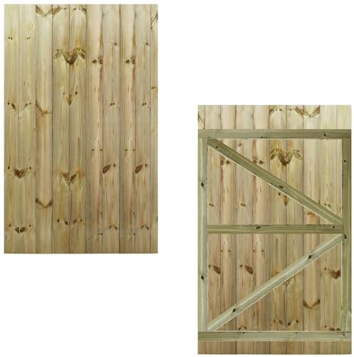 Bespoke Custom Made To Measure UPTO HEIGHT: 6ft (180cm High) Tongue & Groove Fully Framed Flat Top Pathway Garden Pedestrian Gate [Width Between 90CM to 105CM Hinge Pack Option Removed