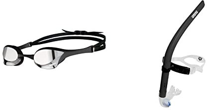 Arena Unisex – Erwachsene Cobra Ultra Swipe Brillen, Silver-Black, One Size & Arena Unisex-Adult Swim Snorkel III Schnorchel, Schwarz, Einheitsgröße