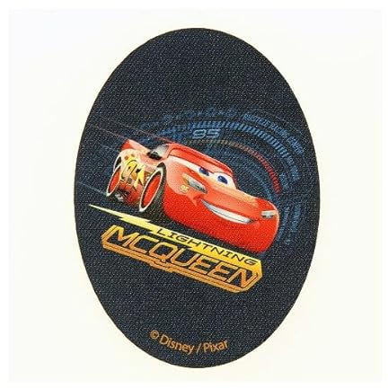 Disney Aufnäher mit Motiv Cars Flash Mac Queen, 8 x 11 cm, Schwarz