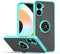 BORYA Funda para Realme 10 4G, Antigolpes Suave Delgada Sedoso Translúcido Mate Silicona Carcasa TPU+PC Bumper Estuche, Magnético Soporte Caso, Cielo Azul