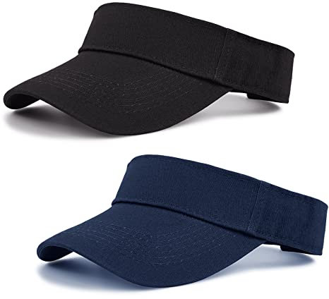 Visor Cap Sonnenhut Vintage Baseballmütze Damen Herren Einstellbar Baseball Elastisch Sonnenschild Baumwolle Sport Cap Tennis Golf Wandern Schweißaufnehmbar Sonnenschild Unisex Freizeit Schwarz Navy