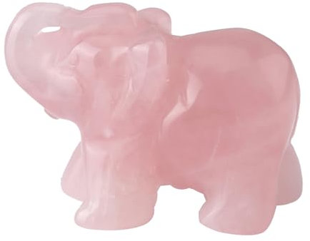 Figuritas de Elefante de Cristal 1.5 - Tallado a Mano, Estatuas de Buena Suerte, Energía Curativa - Adornos para Oficina y Casa
