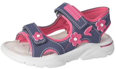 RICOSTA Mädchen Sandalen Carmen, Kinder Sommerschuhe, Outdoorsandalen, Klettverschluss, Freizeitschuhe, offene Schuhe, Nautic/pink (170), 34 EU
