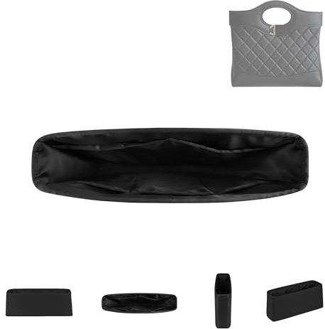 DGAZ Seide Taschen Organizer für Chanel 31 Taschen, Taschenorganizer Tasche in Tasche Organizer Innentaschen, Leicht Handtaschenorganisator (Schwarz)
