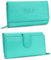 irisaa Damen Leder Wild Geldbörse, Portemonnaie Lang Geldbeutel,RFID Schutz 21 Kartenfächer, Brieftasche Groß, Vintage Design Used Look, Damen Tasche:Sea Grün