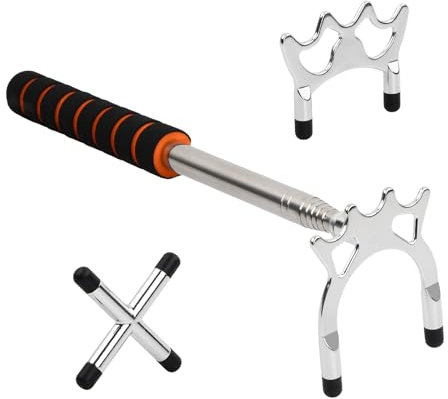 Granvoo Billard Queue Stick Brücke Halter, mit 3 Stück Abnehmbarem Brücken Kopf (Hoher + niedriger + Kreuz), Versenkbare Billard Queue 33~150cm, für Billardtisch, Snooker, Spiel, Wettkampf