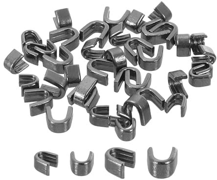 QUARKZMAN 40 Stück Reißverschluss Stopper Schieberhalter #3#5 U Form Stopper Reissverschluss Zipper Ersatz für Taschen Mäntel Jacken Geschlossene Zipper, metallisch schwarz (20 Stück)