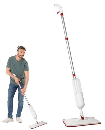 Trapeador en Aerosol de Microfibra, Trapeador en seco y húmedo, Trapeador húmedo con Almohadillas Lavables, Trapeador para Piso con rociador, Trapeador con rociador de Agua para Laminado, Azulejos de