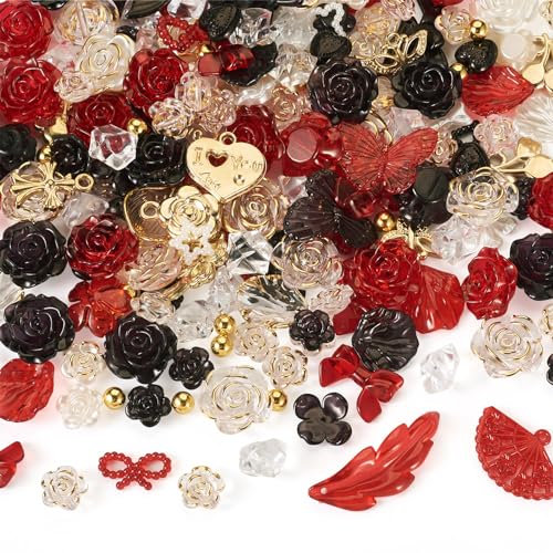 Beadthoven Blumen-Charms zum Basteln von Halsketten, Armbändern, Ohrringen, Schmuckherstellung, Kunstharz