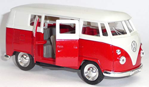 Generisch Modellauto kompatibel mit Classical Bus VW Bulli T1 rot/weiß ca. 1:37 Spritzguss