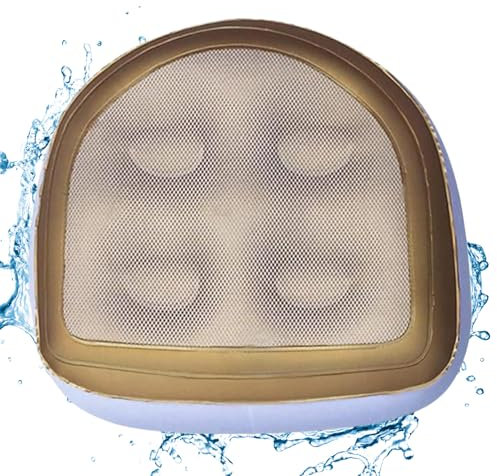 DAGLLGEW Aufblasbarer Booster-Sitz wasserdichtes PVC mit Wasser gefüllt/aufblasbarer Whirlpool-Sitz mit Mesh Whirlpools mit 4 Saugbechern für Pool-Whirlpool-Spa Gold Gold